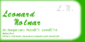 leonard molnar business card
